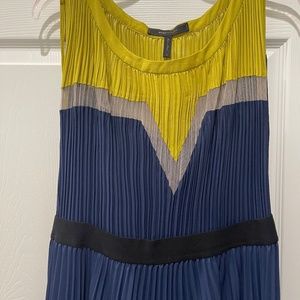 Fabulous pleated BCBG multi colored banded dress